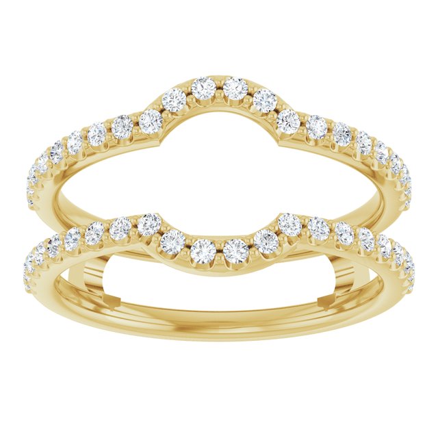 14K Yellow Gold Round 6.5 Mm Vs, F+ Polished 1/3 Ctw Lab-Grown Diamond Ring Guard