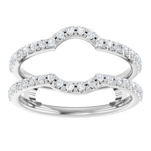 14K White Gold Set Lab-Grown Diamond Round 6.5 Mm Vs, F+ :: 1/3 Ctw Polished 1/3 Ctw Lab-Grown Diamond Ring Guard Size 7