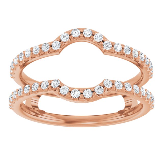 14K Rose Gold Round 8.2 Mm Si2-Si3, Gh Polished 3/8 Ctw Natural Diamond Ring Guard