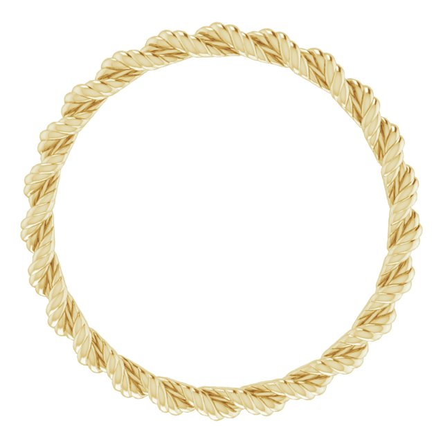 14K Yellow Gold Gold Polished Rope Standard-Fit Band, Size 9