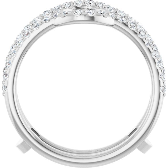 Platinum Round 8.2 Mm Vs, F+ Polished 3/8 Ctw Lab-Grown Diamond Ring Guard