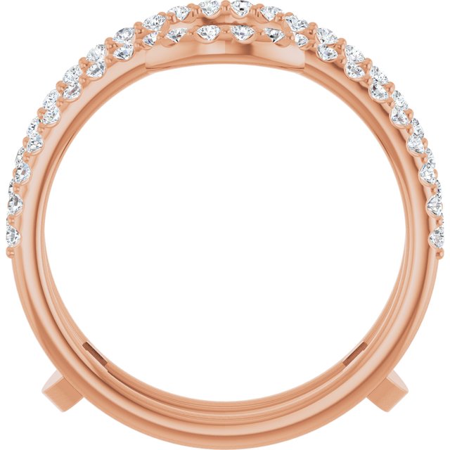 14K Rose Gold Round 8.2 Mm Si2-Si3, Gh Polished 3/8 Ctw Natural Diamond Ring Guard