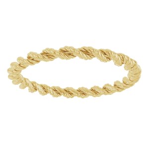 10K Yellow Gold Twisted Rope Band Size 7