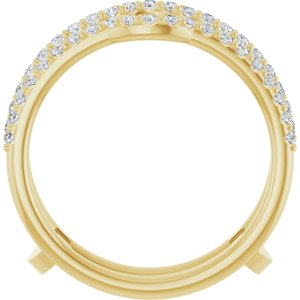 14K Yellow Gold Set Natural Diamond Round 6.5 Mm Si2-Si3, Gh :: 1/3 Ctw Polished 1/3 Ctw Natural Diamond Ring Guard Size 7