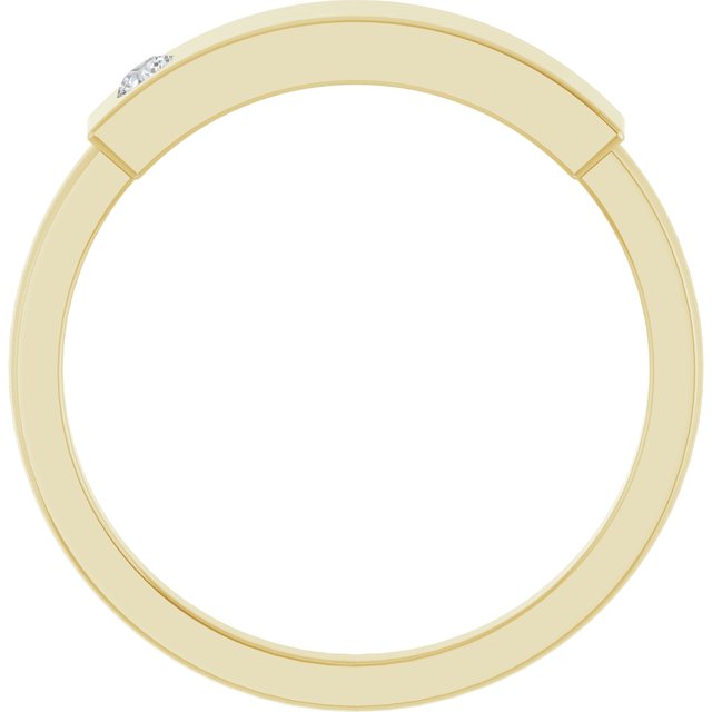 14K Yellow Gold Or Sterling Silver Round 1.8 Mm Polished .03 Ctw Natural Diamond Stackable Family Ring, Size 7