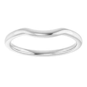 10K White Gold Polished Contour Band Size 7