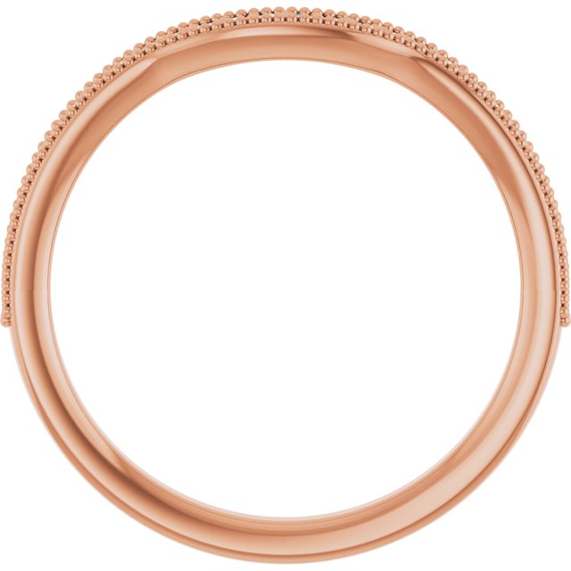 14K Rose Gold Round 1 Mm Polished 1/8 Ctw Natural Diamond Contour Band, Size 7