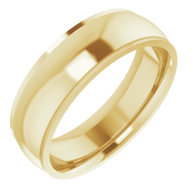 14K Yellow Or White Or Rose Gold Or Sterling Silver Or Platinum Or Palladium Standard Stepped-Edge Comfort-Fit Half Round Band