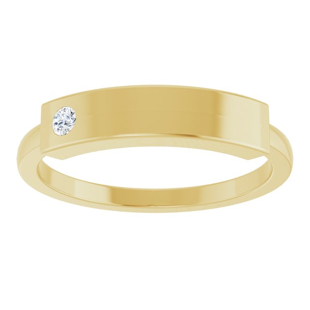 14K Yellow Gold Or Sterling Silver Round 1.8 Mm Polished .03 Ctw Natural Diamond Stackable Family Ring, Size 7