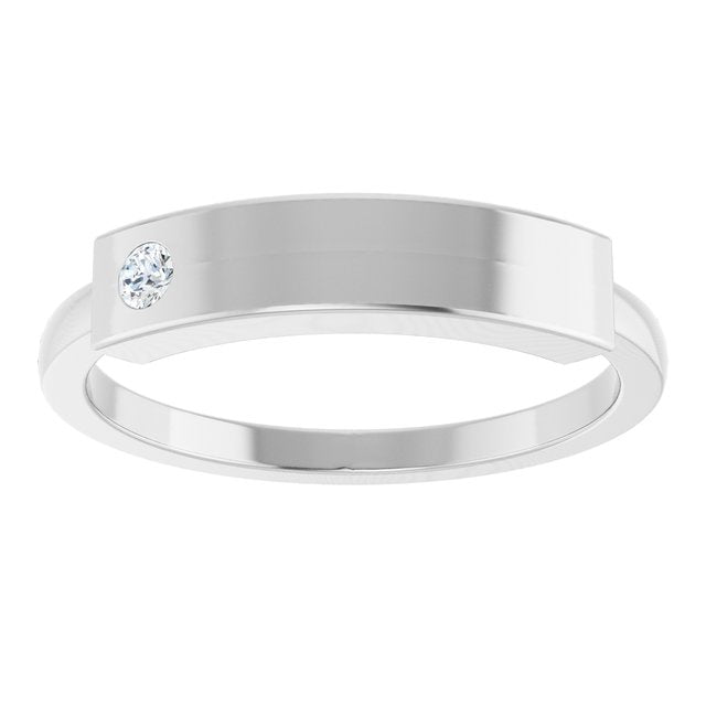 14K Yellow Gold Or Sterling Silver Round 1.8 Mm Polished .03 Ctw Natural Diamond Stackable Family Ring, Size 7