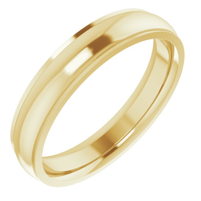 14K Yellow Or White Or Rose Gold Or Sterling Silver Or Platinum Or Palladium Standard Stepped-Edge Comfort-Fit Half Round Band