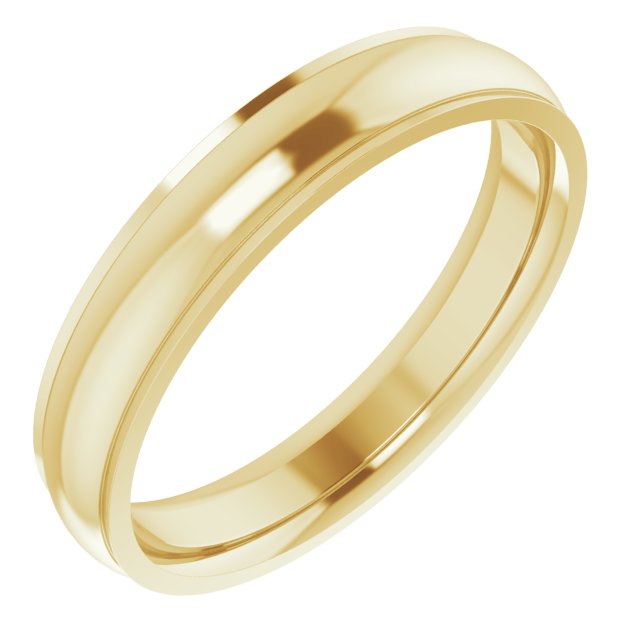 14K Yellow Or White Or Rose Gold Or Sterling Silver Or Platinum Or Palladium Standard Stepped-Edge Comfort-Fit Half Round Band