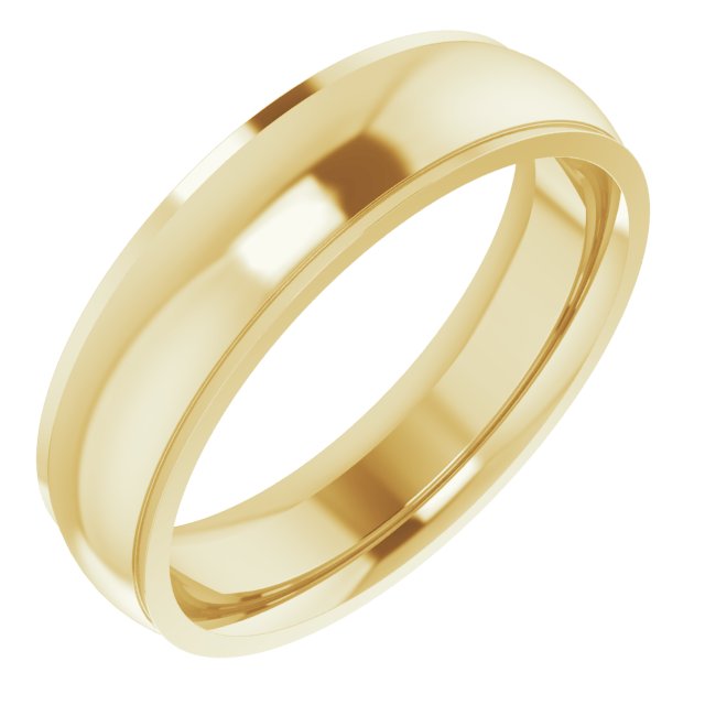 14K Yellow Or White Or Rose Gold Or Sterling Silver Or Platinum Or Palladium Standard Stepped-Edge Comfort-Fit Half Round Band