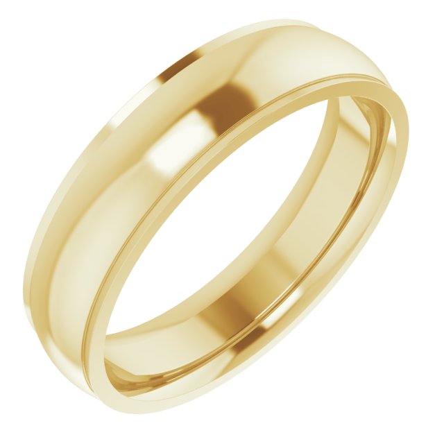 14K Yellow Or White Or Rose Gold Or Sterling Silver Or Platinum Or Palladium Standard Stepped-Edge Comfort-Fit Half Round Band