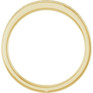 14K Yellow Gold Round 1 Mm 1/8 Ctw Natural Diamond Anniversary Band Size 7