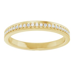 14K Yellow Gold Round 1 Mm 1/8 Ctw Natural Diamond Anniversary Band Size 7