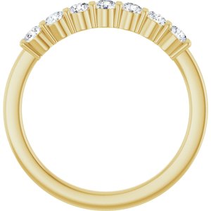 14K Yellow Gold Round 3 Mm Polished 5/8 Ctw Lab-Grown Diamond Anniversary Band Size 7