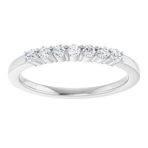 Platinum Round 2 Mm Polished 1/5 Ctw Natural Diamond Anniversary Band Size 7