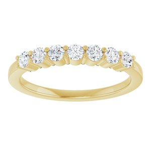 14K Yellow Gold Round 3 Mm Polished 5/8 Ctw Lab-Grown Diamond Anniversary Band Size 7