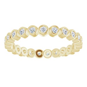 14K Yellow Gold Round 1.5 Mm G-H Si2-Si3 1/3 Ctw Natural Diamond Eternity Band Size 5.5