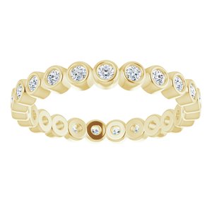 14K Yellow Gold Round 1.5 Mm G-H Si2-Si3 1/3 Ctw Natural Diamond Eternity Band Size 5