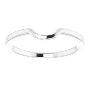 14K White Gold Round 6.5 Mm Polished Matching Band Size 7