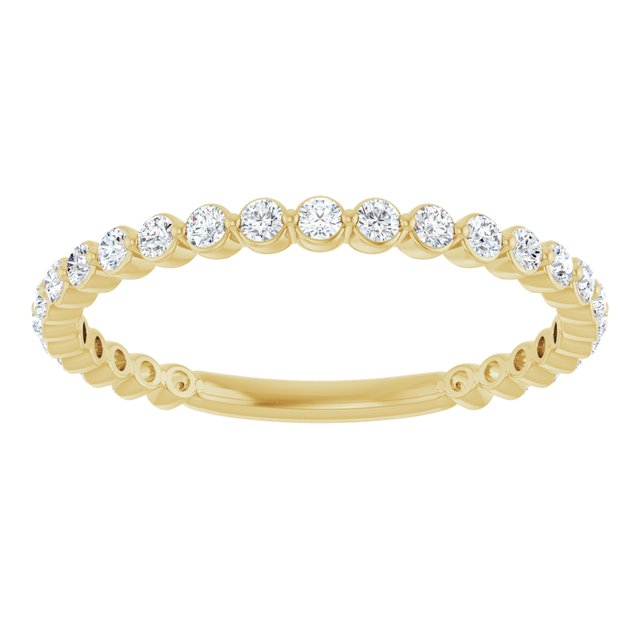 14K Yellow Gold Round 2.5 Mm Polished 1 1/6 Ctw Lab-Grown Diamond Anniversary Band, Size 7