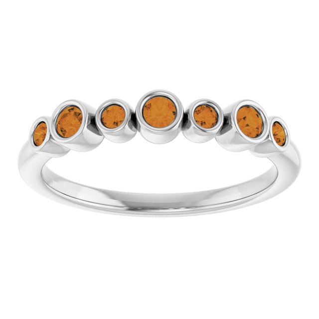 14K Yellow Or White Gold Round 2.25 Mm Polished Natural Gemstone Ring, Size: 7