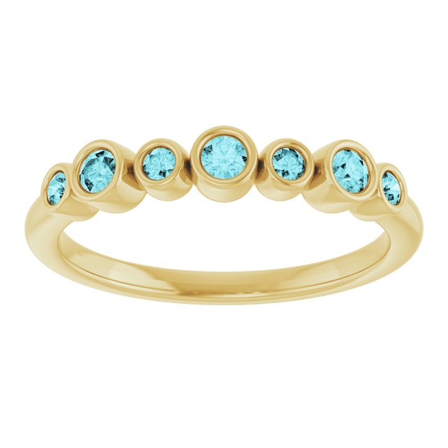 14K Yellow Or White Gold Round 2.25 Mm Polished Natural Gemstone Ring, Size: 7