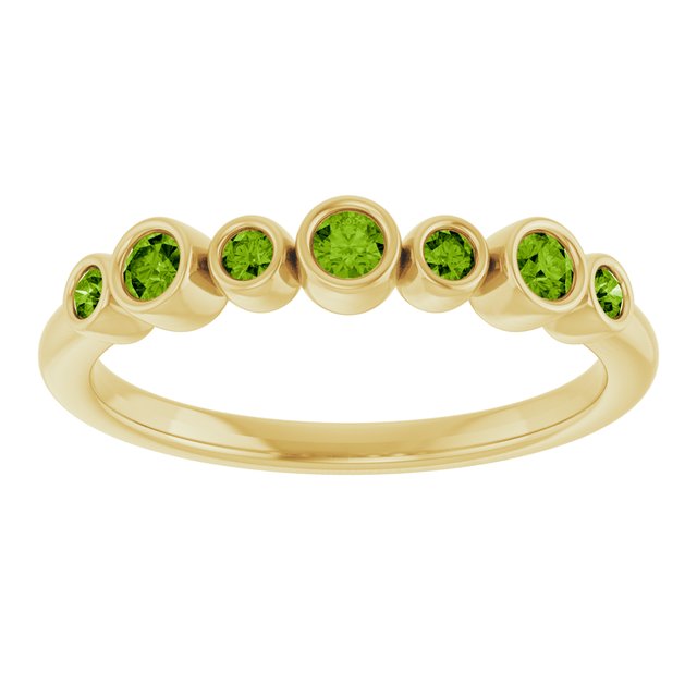 14K Yellow Or White Gold Round 2.25 Mm Polished Natural Gemstone Ring, Size: 7