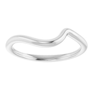 14K White Gold Round 6.5 Mm Polished Matching Band Size 7