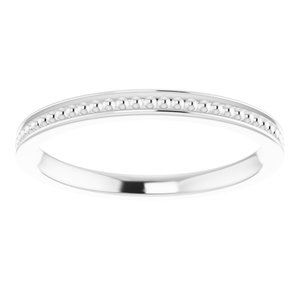14K White Gold Stackable Bead Ring Size 7