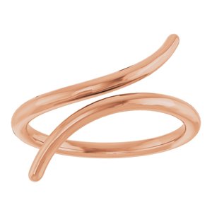 14K Rose Gold Polished Bypass Ring Size 7