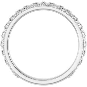 Platinum Polished Vintage-Inspired Universal Band Size 7