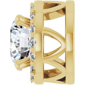 14K Yellow Gold Lab-Grown Diamond Round 5.2 Mm Lab-Grown Diamond Polished 5/8 Ctw Lab-Grown Diamond Halo-Style Pendant