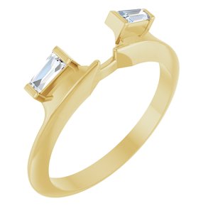 14K Yellow Gold Tapered Baguette 3.75 X 2 X 1.5 Mm 1/5 Ctw Natural Diamond Wrap Ring Size 7