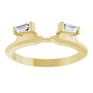 14K Yellow Gold Tapered Baguette 3.75 X 2 X 1.5 Mm 1/5 Ctw Natural Diamond Wrap Ring Size 7