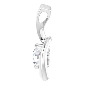 14K White Gold Round 5.75Mm G-H I1 3/4 Ct Natural Diamond Pendant