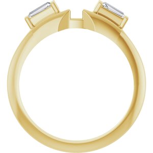 14K Yellow Gold Tapered Baguette 3.75 X 2 X 1.5 Mm 1/5 Ctw Natural Diamond Wrap Ring Size 7