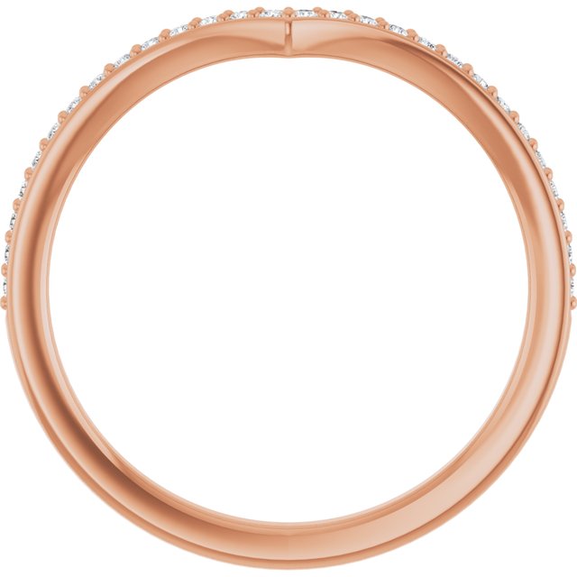 14K White Or Rose Gold Round 1 Mm Polished 1/8 Ctw Lab-Grown Diamond Band, Size 7