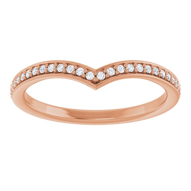 14K White Or Rose Gold Round 1 Mm Polished 1/8 Ctw Lab-Grown Diamond Band, Size 7
