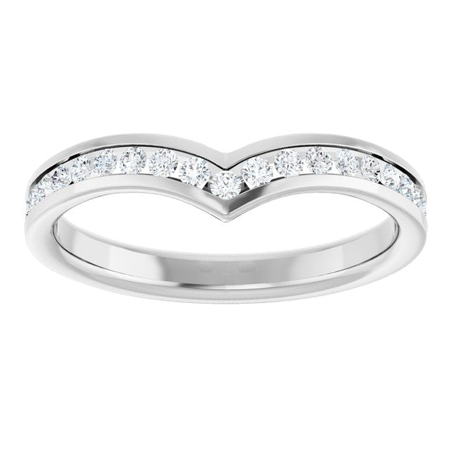 14K White Gold Round 1.5 Mm Polished 1/4 Ctw Natural Diamond Band, Size 7