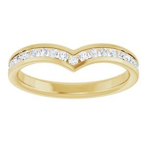 14K Yellow Gold Lab-Grown Diamond Round 1.5 Mm Polished 1/4 Ctw Lab Grown Diamond Band Size 7