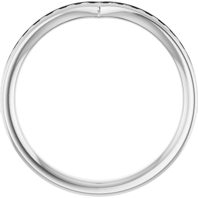 14K White Gold Round 1.5 Mm Polished 1/4 Ctw Natural Diamond Band, Size 7