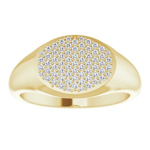 14K Yellow Gold Round 1 Mm Gh I1 1/3 Ctw Natural Diamond Pave Ring Size 7