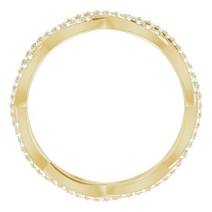 14K Yellow Gold Round 1 Mm G-H Si2-Si3 1/3 Ctw Natural Diamond Infinity-Inspired Eternity Band Size 8