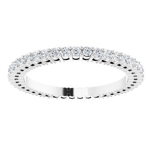 14K White Gold Round 1.3 Mm Gh Si2-Si3 3/8 Ctw Natural Diamond Eternity Band Size 5.5