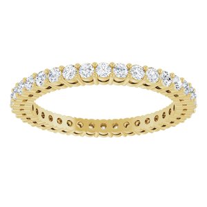 14K Yellow Gold Round 1.7 Mm Gh Si2-Si3 3/4 Ctw Natural Diamond Eternity Band Size 7