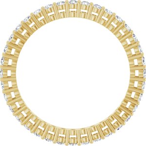 14K Yellow Gold Round 1.7 Mm Gh Si2-Si3 3/4 Ctw Natural Diamond Eternity Band Size 7