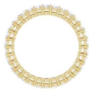 14K Yellow Gold Round 2 Mm Gh Si2-Si3 9/10 Ctw Natural Diamond Eternity Band Size 6